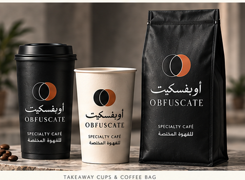 Obfuscate takeaway cups and retail coffee bag